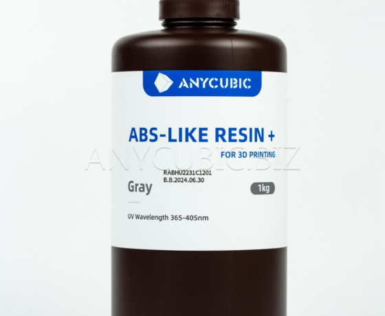 Фото 2 - Сіра Aбс-подібна Фотополімерна смола+ | Anycubic ABS-Like Resin+ grey 1кг