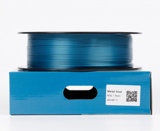Фото 4 - Синій Металік PETG пластик для 3D принтера | PETG Filament Metal blue 1кг | 1.75мм | 330м